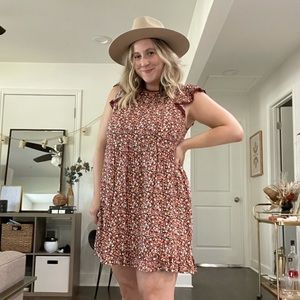Fall Floral Mini Dress